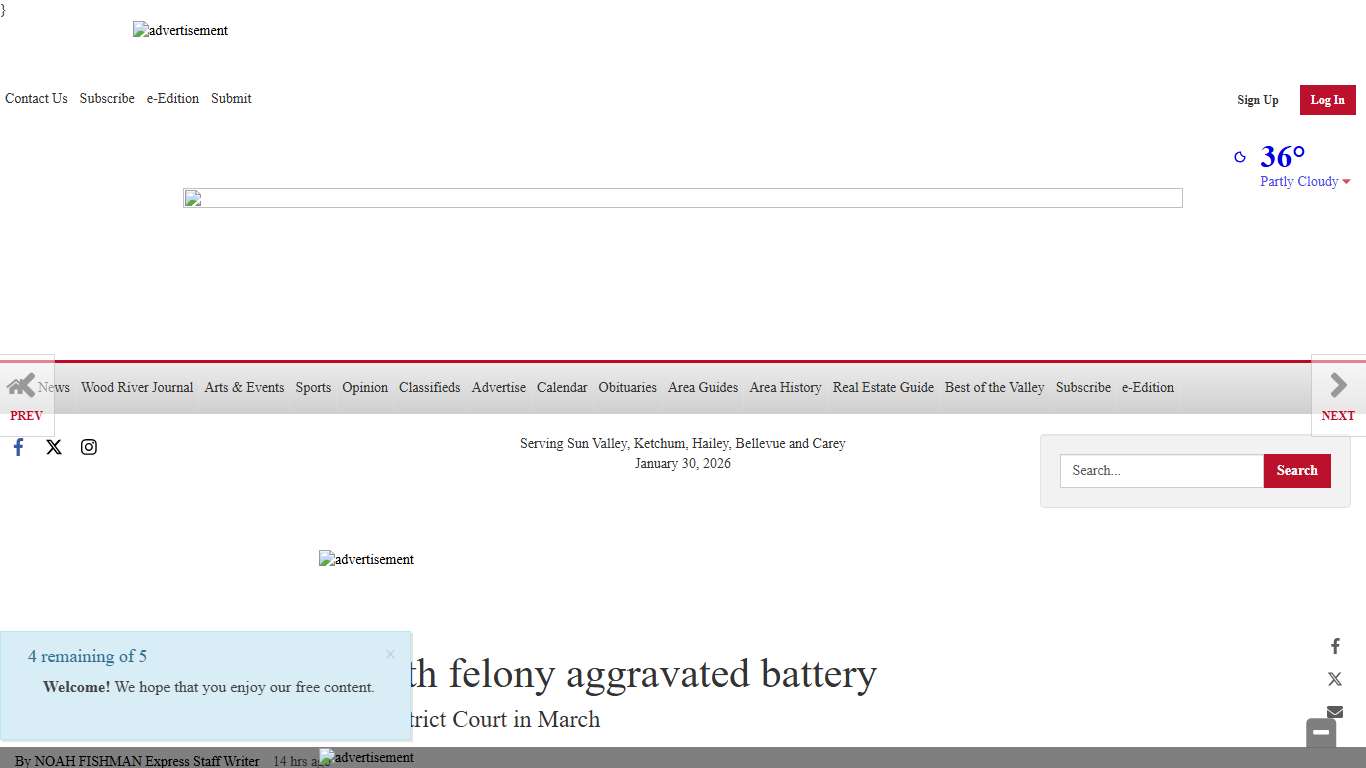 Hailey man charged with felony aggravated battery Cops/Courts mtexpress.com